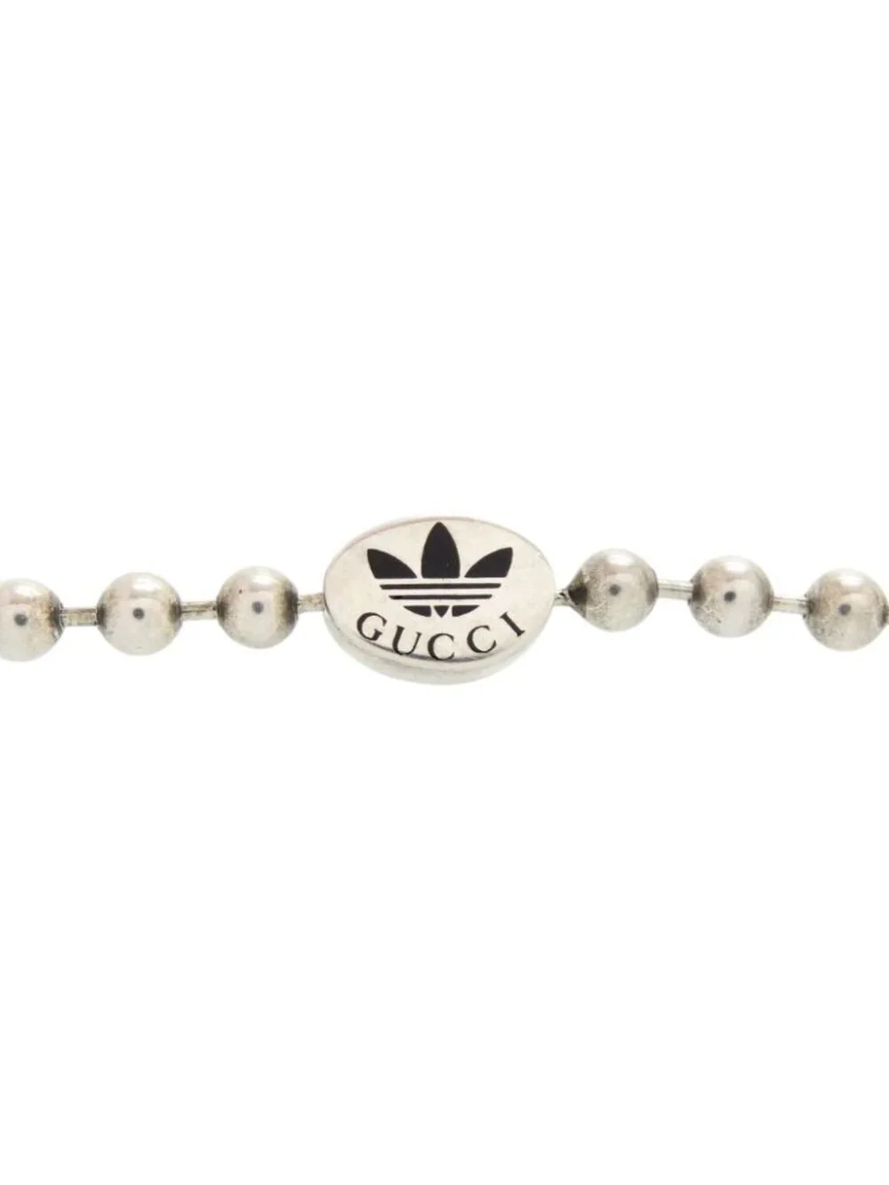 Gucci Adidas Collaboration Ball Chain Interlocking 925 Sterling Silver Necklace